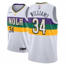 Men NBA 2018-19 New Orleans Pelicans #34 Kenrich Williams City Edition White Jersey