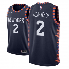 Men NBA 2018-19 New York Knicks #2 Luke Kornet City Edition Navy Jersey