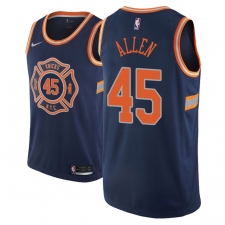 Men NBA 2018-19 New York Knicks #45 Kadeem Allen City Edition Navy Jersey