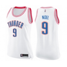 Women's Oklahoma City Thunder #9 Nerlens Noel Swingman White Pink Fashion Basketball Jersey