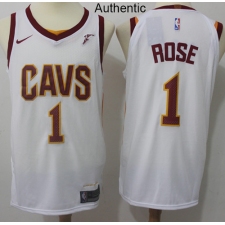 Men's Nike Cleveland Cavaliers #1 Derrick Rose White NBA Authentic Association Edition Jersey