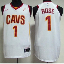 Men's Nike Cleveland Cavaliers #1 Derrick Rose White NBA Swingman Association Edition Jersey