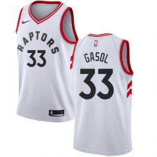 Men's Nike Toronto Raptors #33 Marc Gasol White NBA Swingman Association Edition Jersey