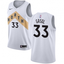 Men's Nike Toronto Raptors #33 Marc Gasol White NBA Swingman City Edition 2018-19 Jersey