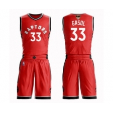 Youth Toronto Raptors #33 Marc Gasol Swingman Red 2019 Basketball Finals Bound Suit Jersey - Icon Edition