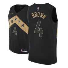 Men NBA 2018-19 Toronto Raptors #4 Lorenzo Brown City Edition Black Jersey