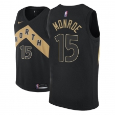 Men NBA 2018-19 Toronto Raptors #15 Greg Monroe City Edition Black Jersey