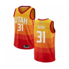 Men's Utah Jazz #31 Georges Niang Authentic Orange Basketball Jersey - City Edition