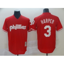 Men's Philadelphia Phillies #3 Bryce Harper Red Alternate Stitched Baseball Jersey