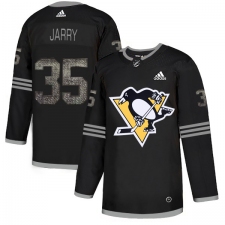 Men's Adidas Pittsburgh Penguins #35 Tristan Jarry Black Authentic Classic Stitched NHL Jersey