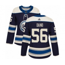 Women's Columbus Blue Jackets #56 Marko Dano Authentic Navy Blue Alternate Hockey Jersey