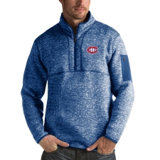 Men's Montreal Canadiens Antigua Fortune Quarter-Zip Pullover Jacket Blue