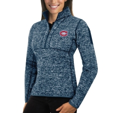Montreal Canadiens Antigua Women's Fortune Zip Pullover Sweater Royal