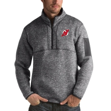 Men's New Jersey Devils Antigua Fortune Quarter-Zip Pullover Jacket Black