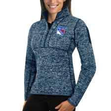 New York Rangers Antigua Women's Fortune Zip Pullover Sweater Royal