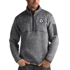 Men's Winnipeg Jets Antigua Fortune Quarter-Zip Pullover Jacket Black