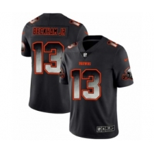 Men Cleveland Browns #13 Odell Beckham Jr. Black Smoke Fashion Limited Jersey