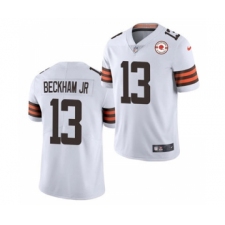 Men's Cleveland Browns #13 Odell Beckham Jr. 2021 White 75th Anniversary Patch Vapor Untouchable Limited Jersey