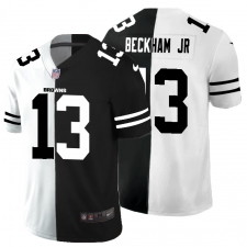 Men's Cleveland Browns #13 Odell Beckham Jr. Black White Limited Split Fashion Football Jersey