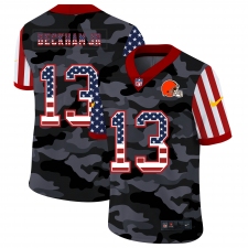 Men's Cleveland Browns #13 Odell Beckham Jr. Camo Flag Nike Limited Jersey