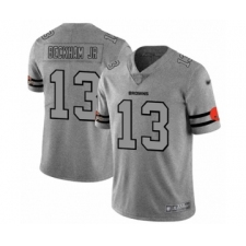 Men's Cleveland Browns #13 Odell Beckham Jr. Limited Gray Team Logo Gridiron Football Jersey