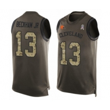 Men's Odell Beckham Jr. Limited Green Nike Jersey NFL Cleveland Browns #13 Salute to Service Tank Top