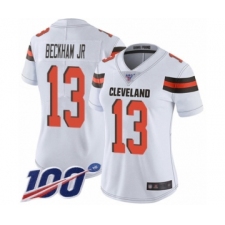 Women's Cleveland Browns #13 Odell Beckham Jr. White 100th Season Vapor Untouchable Limited Player Football Jersey