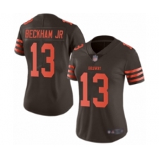 Women's Odell Beckham Jr. Limited Brown Nike Jersey NFL Cleveland Browns #13 Rush Vapor Untouchable