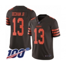 Youth Cleveland Browns #13 Odell Beckham Jr. Limited 100th Season Brown Rush Vapor Untouchable Football Jersey