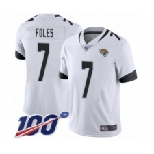 Men's Nike Jacksonville Jaguars #7 Nick Foles White Vapor Untouchable Limited Player 100th Season NFL Jersey