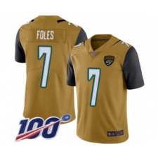 Youth Nike Jacksonville Jaguars #7 Nick Foles Limited Gold Rush Vapor Untouchable 100th Season NFL Jersey