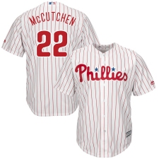 Men's Philadelphia Phillies #22 Andrew McCutchen Majestic White Scarlet Official Cool Base Player Jersey
