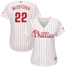 Women's Philadelphia Phillies #22 Andrew McCutchen Majestic White Scarlet Cool Base Player Jersey