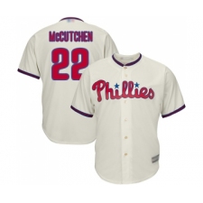 Youth Philadelphia Phillies #22 Andrew McCutchen Replica Cream Alternate Cool Base Baseball Jersey