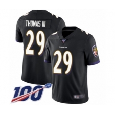 Men's Baltimore Ravens #29 Earl Thomas III Black Alternate Vapor Untouchable Limited Player 100th Season Football Jersey