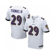 Men's Baltimore Ravens #29 Earl Thomas III Elite White Football Jersey