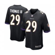 Men's Baltimore Ravens #29 Earl Thomas III Game Black Alternate Football Jersey