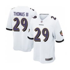 Men's Baltimore Ravens #29 Earl Thomas III Game White Football Jersey