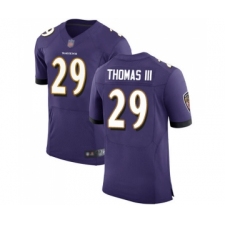 Men's Baltimore Ravens #29 Earl Thomas III Purple Team Color Vapor Untouchable Elite Player Football Jersey