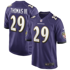 Men's Baltimore Ravens #29 Earl Thomas Nike Purple Game Jersey