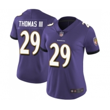 Women's Baltimore Ravens #29 Earl Thomas III Purple Team Color Vapor Untouchable Limited Player Football Jersey
