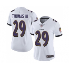 Women's Baltimore Ravens #29 Earl Thomas III White Vapor Untouchable Limited Player Football Jersey