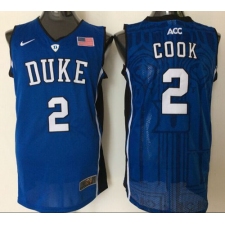Blue Devils #2 Quinn Cook Blue Basketball Stitched NCAA Jersey