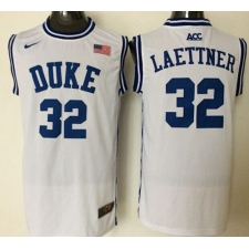 Blue Devils #32 Christian Laettner White Basketball New Stitched NCAA Jersey