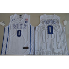 Duke Blue Devils #0 Jayson Tatum White Basketball Elite Stitched NCAA Jersey