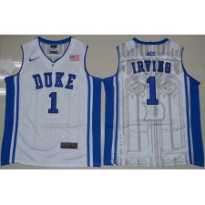 Duke Blue Devils #1 Kyrie Irving White Basketball Elite V Neck Stitched NCAA Jersey