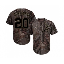 Men's Atlanta Braves #20 Josh Donaldson Authentic Camo Realtree Collection Flex Base Baseball Jersey
