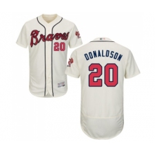 Men's Atlanta Braves #20 Josh Donaldson Cream Alternate Flex Base Authentic Collection Baseball Jersey