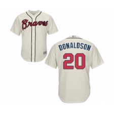Men's Atlanta Braves #20 Josh Donaldson Replica Cream Alternate 2 Cool Base Baseball Jersey