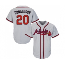 Men's Atlanta Braves #20 Josh Donaldson Replica Grey Road Cool Base Baseball Jersey